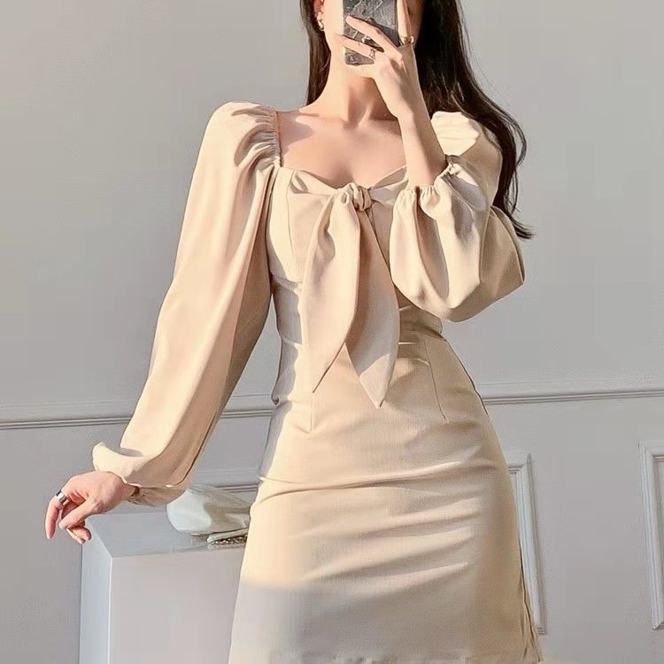 có hàng sẵnĐầm Dáng Chữ a Eo Cao Tay Phồng Thời Trang Mùa Thu 2022 Phong Cách Pháp Cổ Điển Sang Trọng TTj135