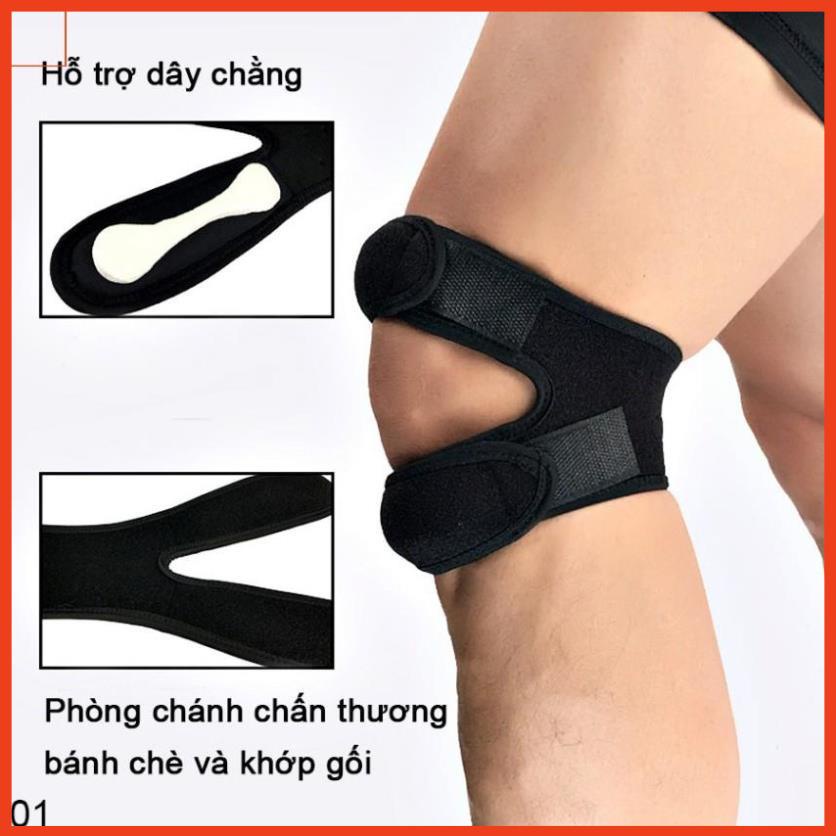 💪 Bó Đầu Gối Kép - Băng Gối Cho Bóng Đá, Chạy Bộ, Đạp Xe...-Phục Hồi Giãn Dây Chằng, Lỏng Gối 💪