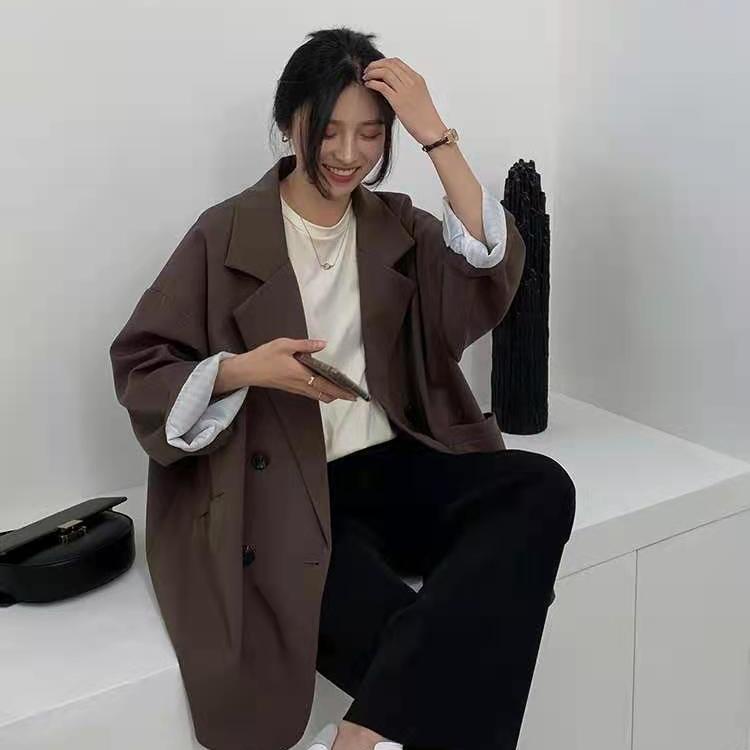 Áo khoác blazer dáng rộng phong cách hàn quốc thời trang mùa thu cho nữ 2021