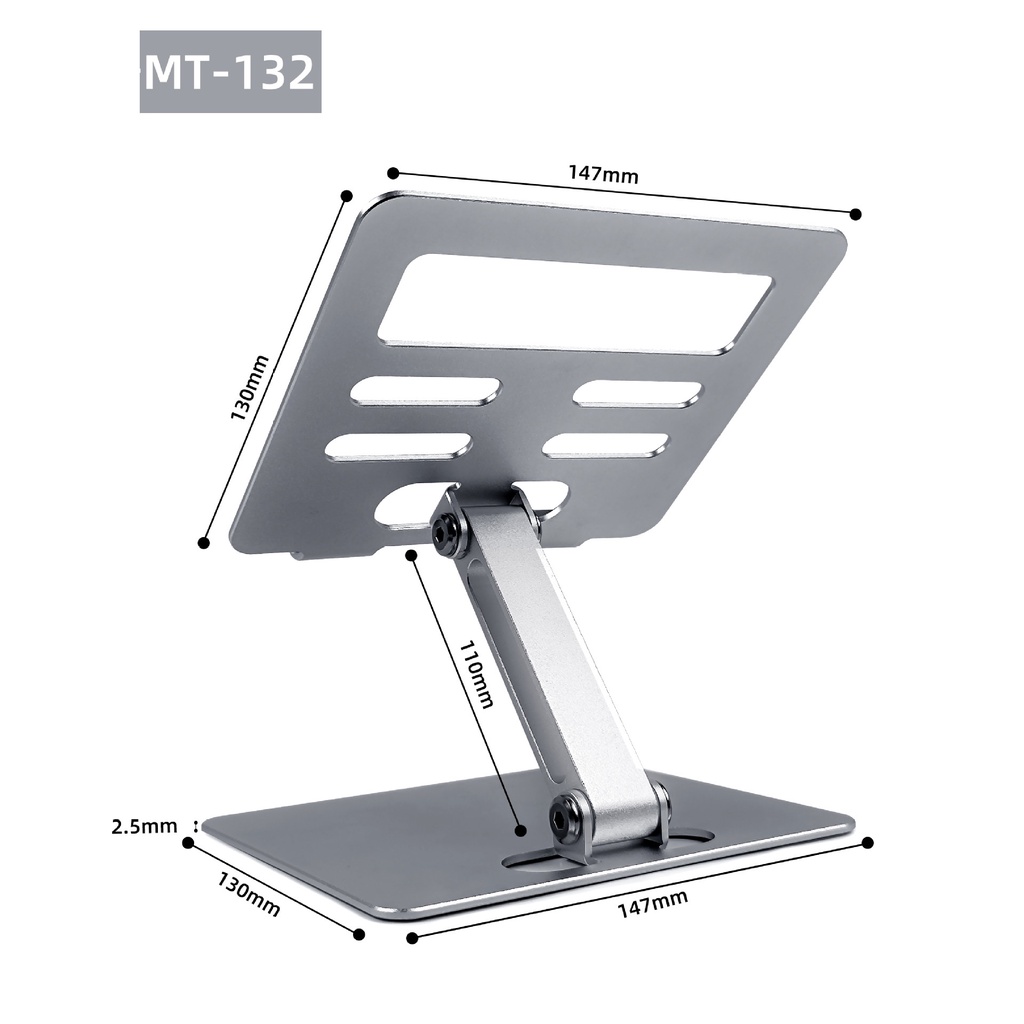 Giá đỡ iPad, Máy tính bảng MT132 nhôm hỗ trợ tản nhiệt có thể gấp gọn chỉnh độ cao.