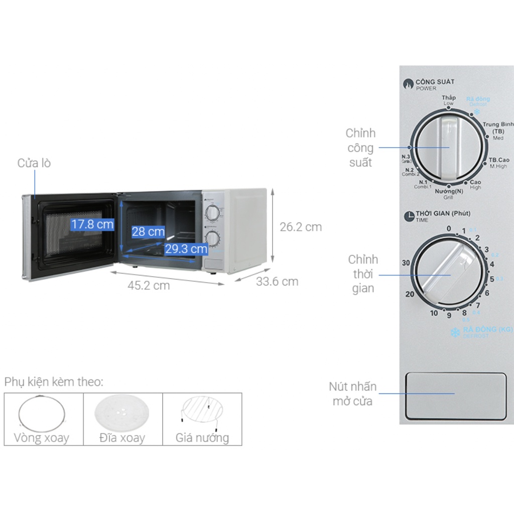 Lò vi sóng Sharp R-G228VN-SL 20 hàng chính hãng,mới 100%
