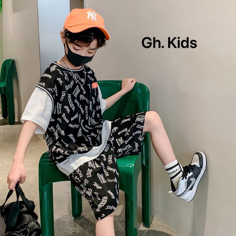 SET THUN ĐEN IN CHỮ NGUYÊN BỘ CHO BÉ TRAI