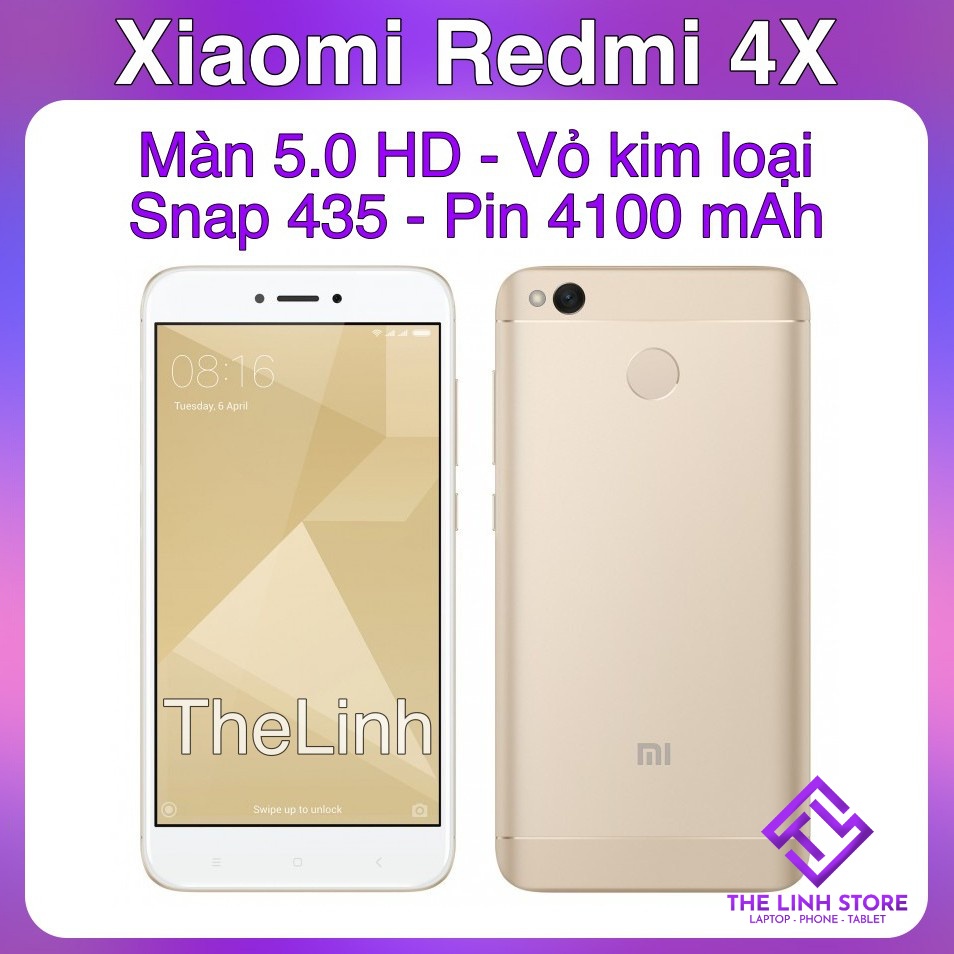 Điện thoại Xiaomi Redmi 4X có tiếng Việt - Snap 435 ram 3G 32G