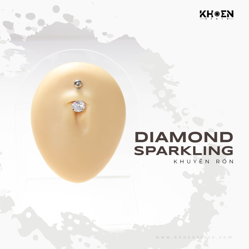 Khuyên Rốn Đá đầu bi - Thép không gỉ - Khoen Store