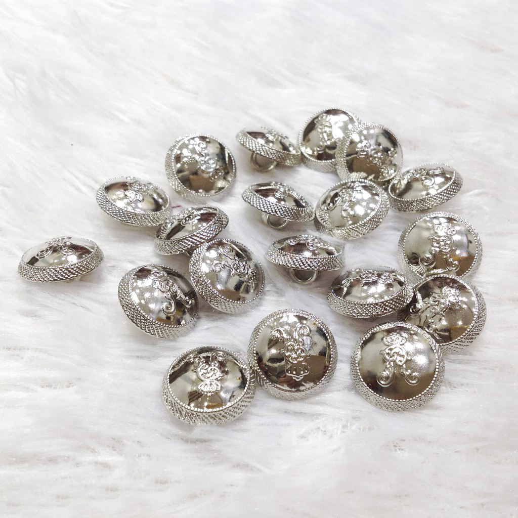 Cúc áo phủ bạc nút khuy 3d size 1.5cm đính kết trang phục com lê veston | BigBuy360 - bigbuy360.vn