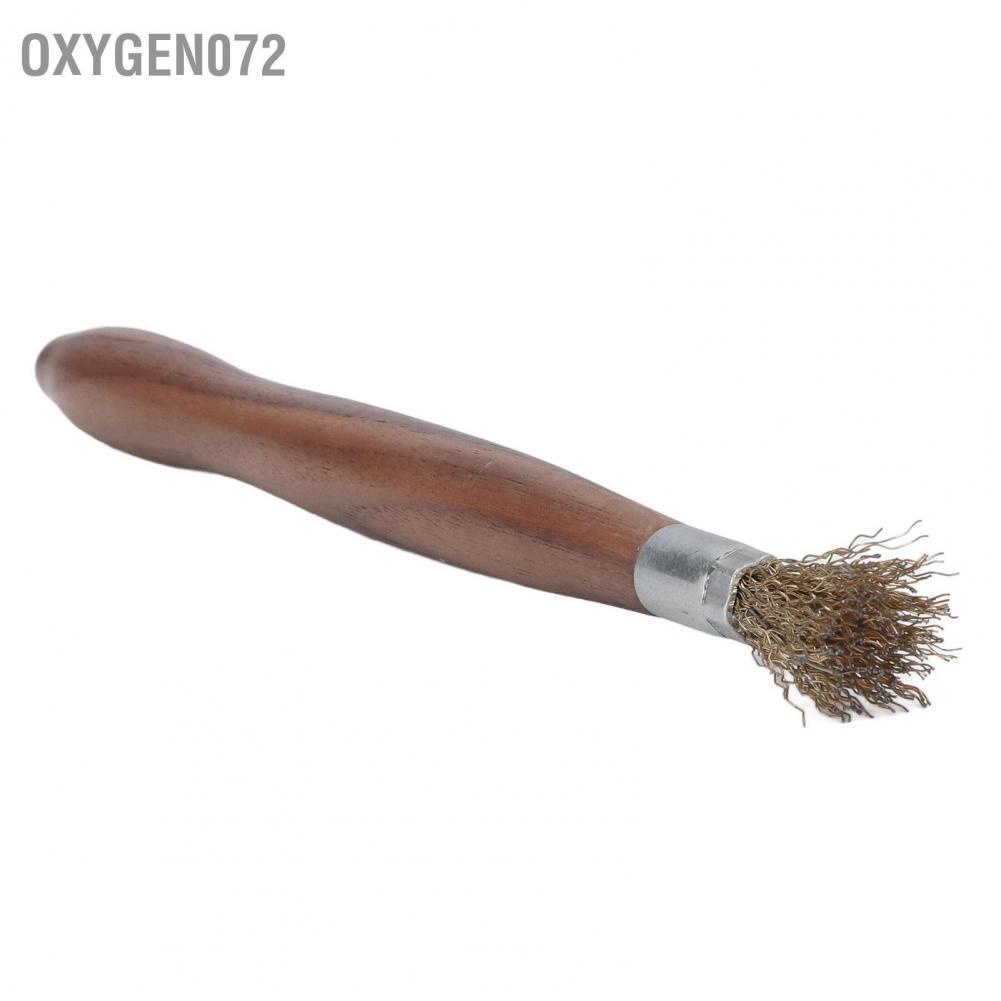 Oxygen072 Steel Wire Brush Wearable Rust Proof Wood Handle Professional Bonsai Cleaning Tool for Potted Plants Bàn Chải Cọ Rửa Cây Cảnh