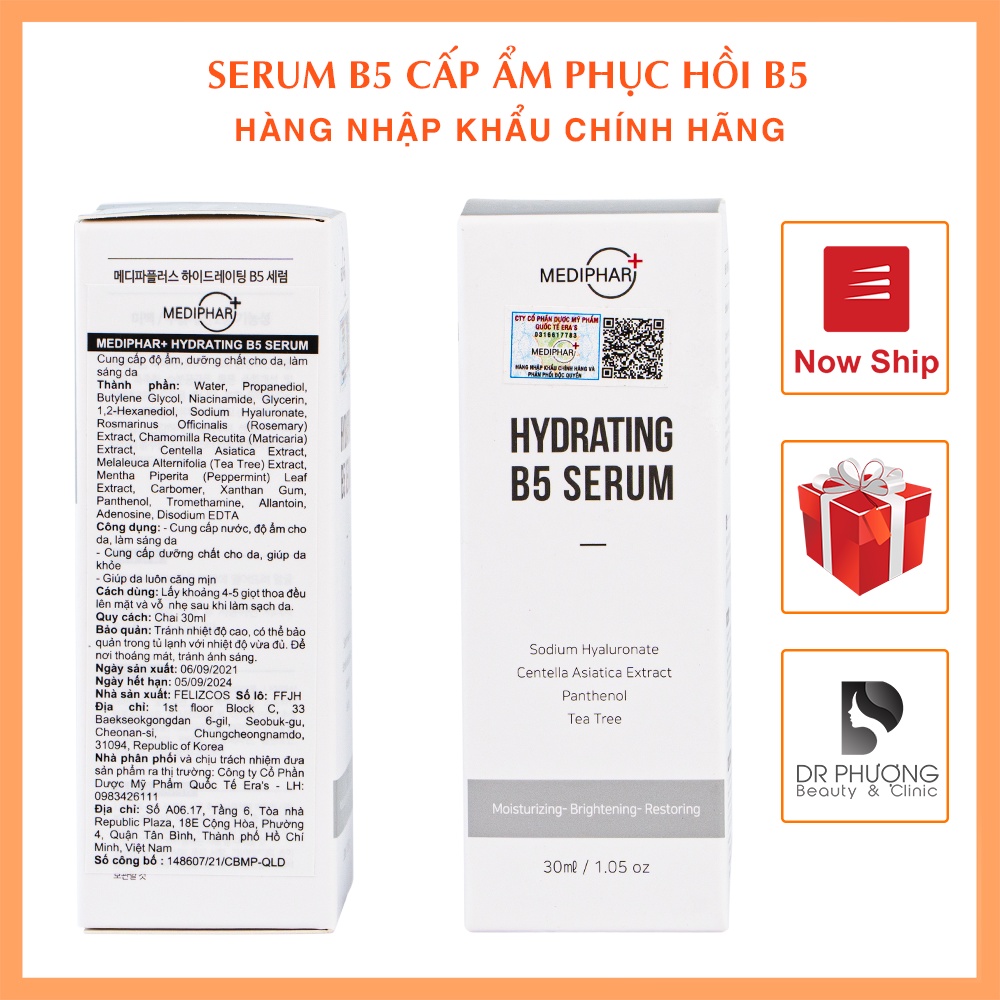Tinh chất Serum B5 Mediphar dưỡng ẩm, phục hồi, sáng da, cấp nước, chống lão hóa 30ml - Bác sĩ Mã Phượng