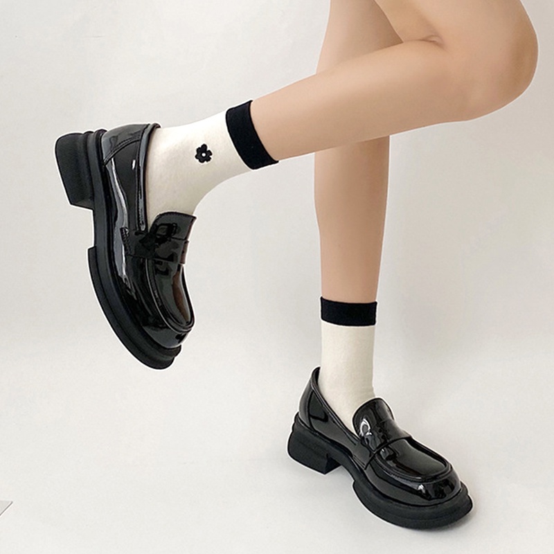 Giày Lười Da Đế Dày Phong Cách Anh Quốc Thời Trang Cho Nữ Size 35-39