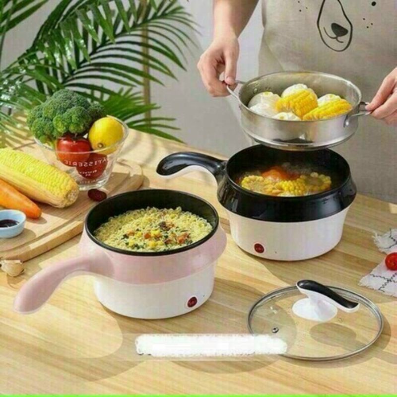 Nồi nấu mì, lẩu đa năng mini 2 tầng