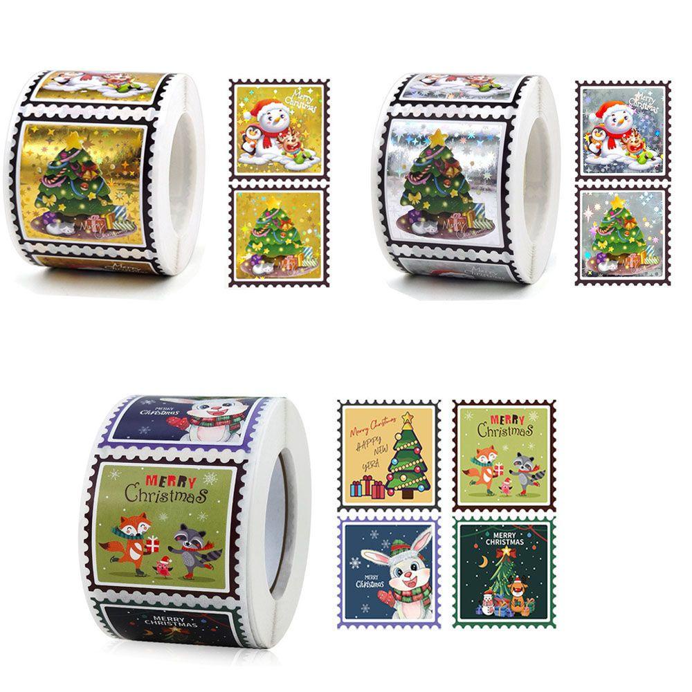 ZAIJIE24 Nhãn Dán Hình Vuông Dùng Trang Trí Cây Thông Giáng Sinh