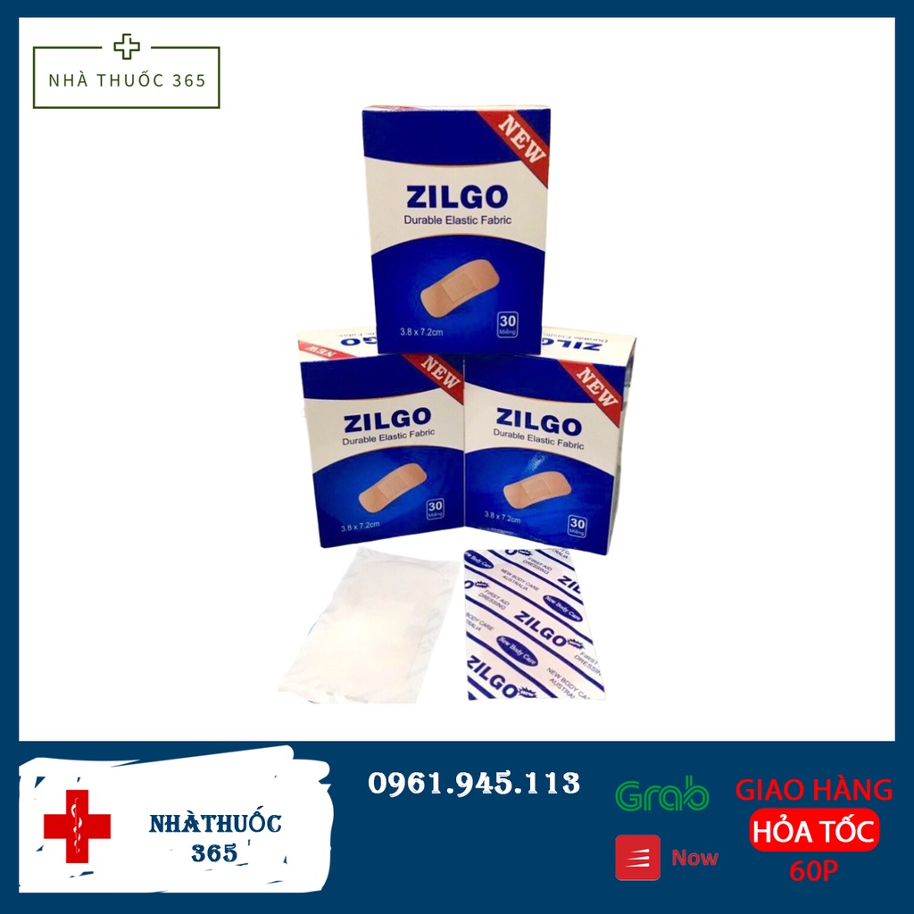 Băng cá nhân Zilgo 102 miếng - Băng vết thương nhỏ, mụn trứng cá Chính hãng