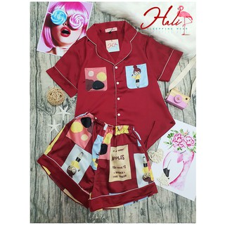 Bộ ngủ đùi pijama lụa satin 2