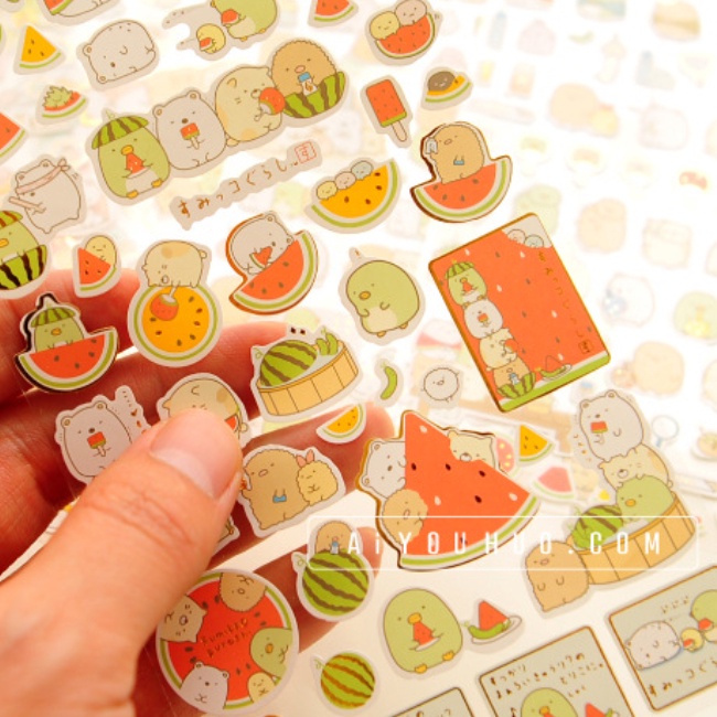 PeachSticker Dán Trang Trí Nhật Ký/Laptop/Điện Thoại Hình Hoạt Hình Sumikkogurashi Nhật Bản