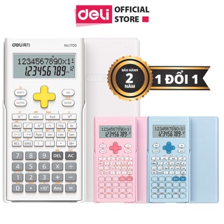 Máy tính kỹ thuật học sinh Deli Bảo hành 1 đổi 1 12 tháng màn hình LCD hiển thị 2 dòng 12 chữ số