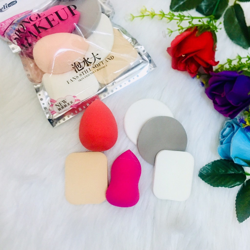 Bộ 6 Bông Mút Trang Điểm Keli Sponge Makeup