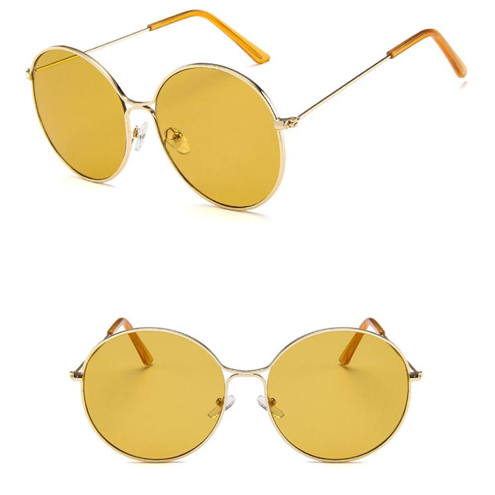 IVORY Kính Mát Gọng Kim Loại Tròn Chống Tia UV Chống Bức Xạ Phong Cách Hàn Quốc Cho Nữ