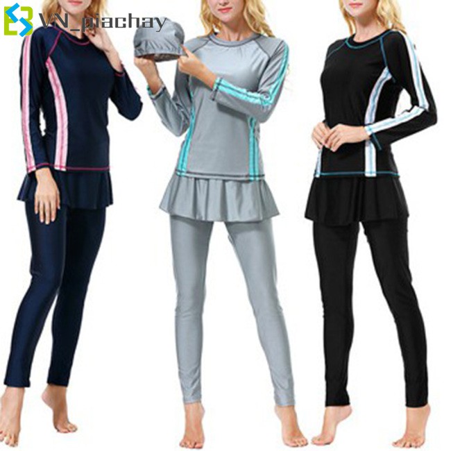 Bộ Đồ Bơi Liền Thân Dài Tay In Họa Tiết Gợi Cảm Cho Nữ