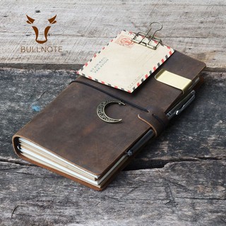 Sổ da thật Journal notebook – Gáy chun cài size to