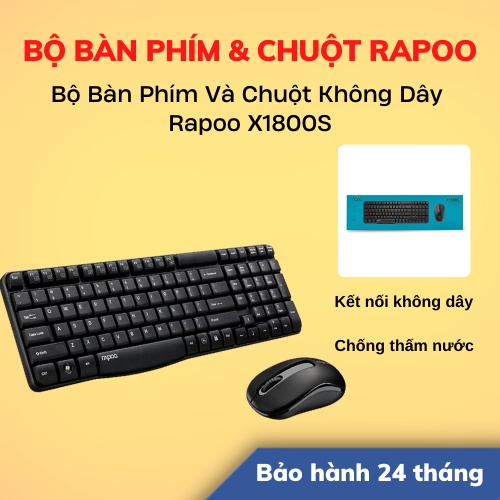 Bộ Bàn Phím Và Chuột Không Dây Rapoo X1800S | Hàng CHính Hãng | Bảo Hành 24 Tháng | LSB Store