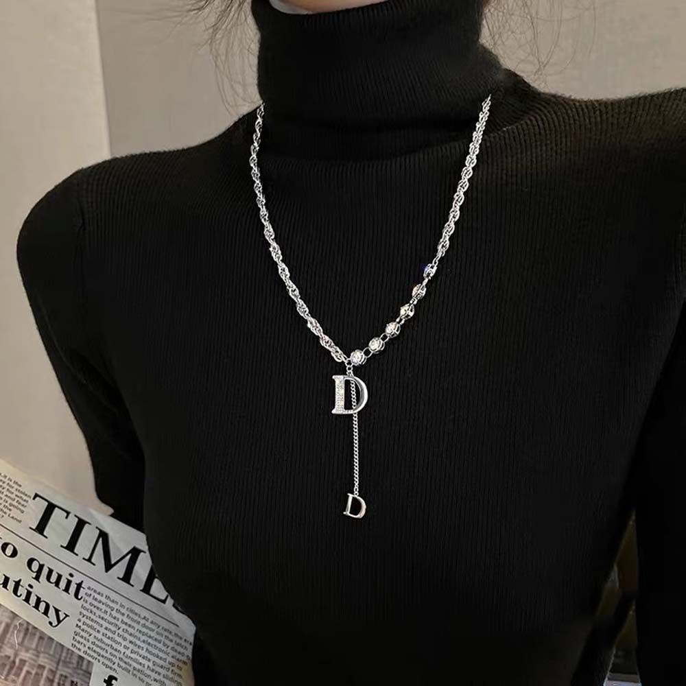 Vòng cổ hợp kim mặt chữ D phong cách Hàn Quốc thời trang cho nữ