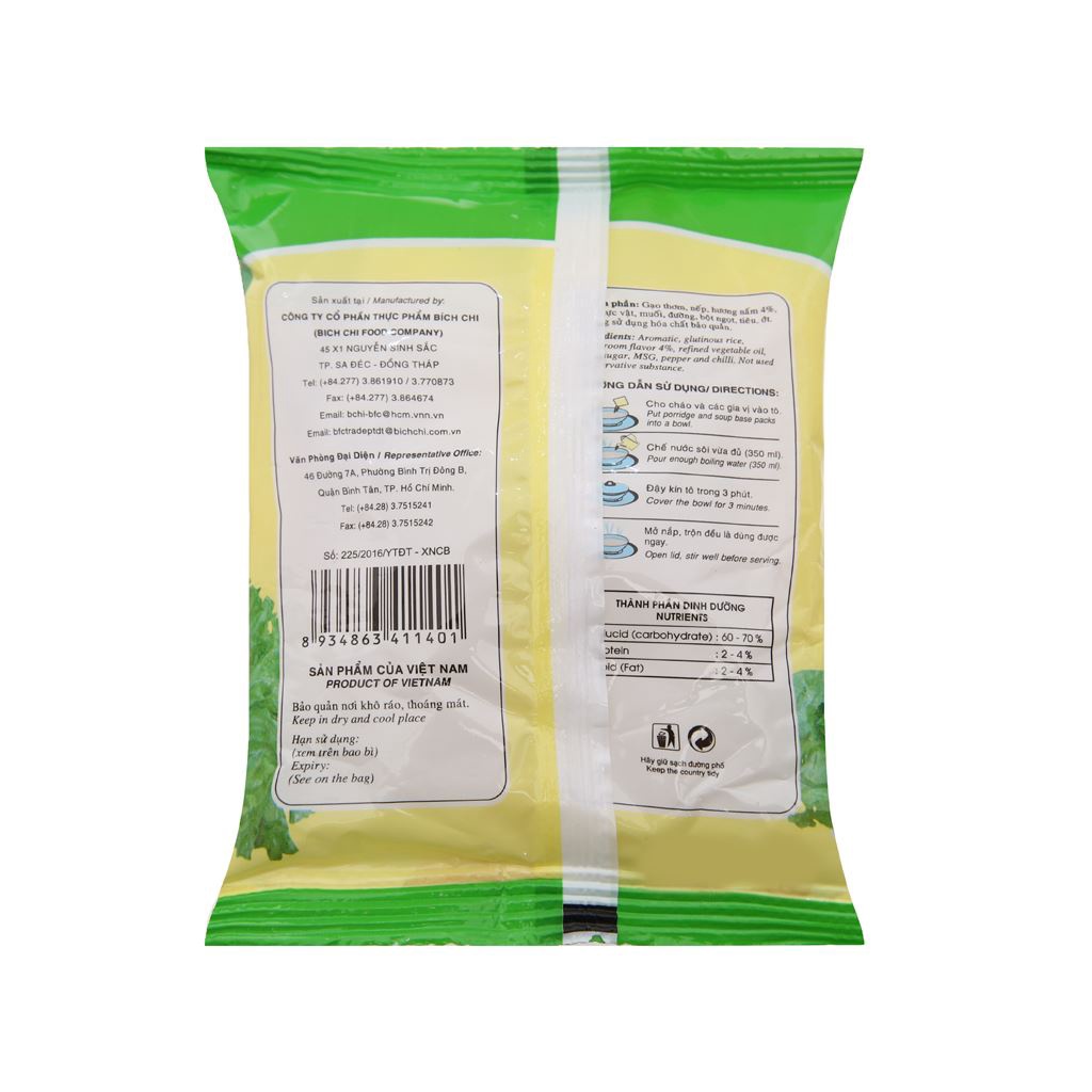 Thùng 50 gói cháo chay Bích Chi 50g