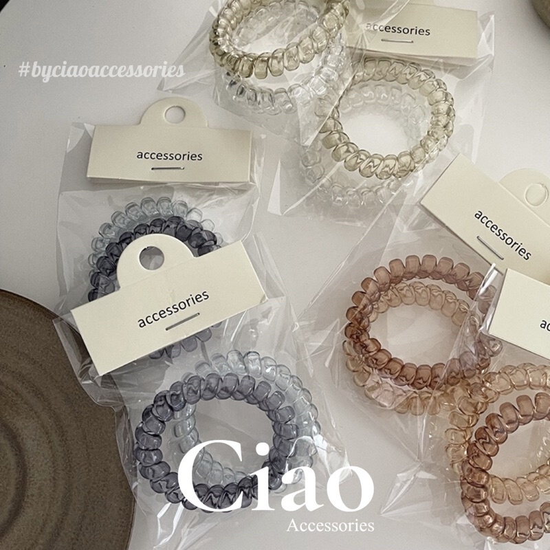 Set 2 buộc tóc/ Cột tóc lò xo co giãn thiết kế mã 05 Ciao accessories