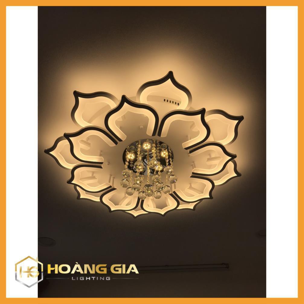 Đèn Ốp Trần - Đèn Led Trang Trí Phòng Khách 16 Cánh - 3 Chế Độ Sáng - Tặng Điều Khiển Từ Xa