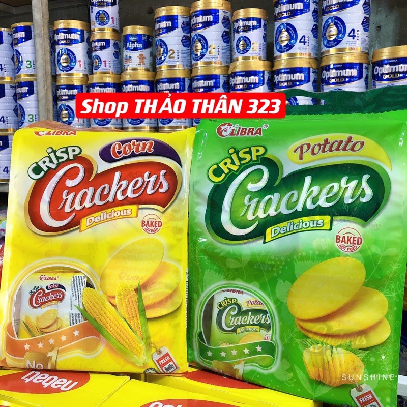 Bánh Quy Crackers 2 Vị Khoai Tây - Bắp Giòn Tan 230g