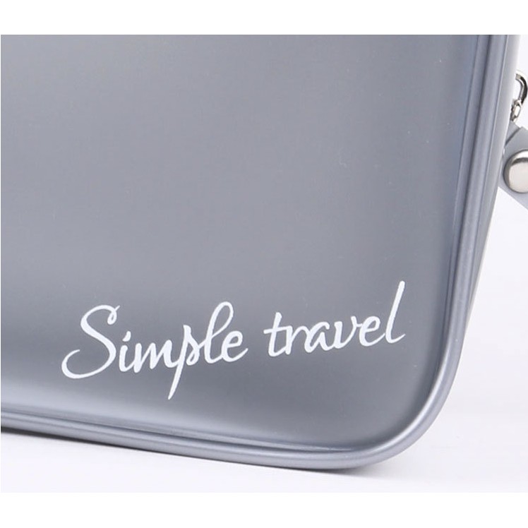 Túi đựng mỹ phẩm Simple Travel [Silver &amp; Black] chống thấm nước, đựng đồ trang điểm, cá nhân, tiện lợi đi du lịch