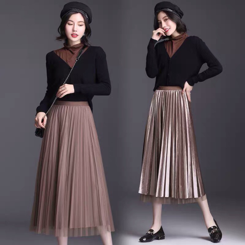 Chân váy xếp ly 2 lớp dáng dài siêu xinh điệu đà xuất sắc | BigBuy360 - bigbuy360.vn