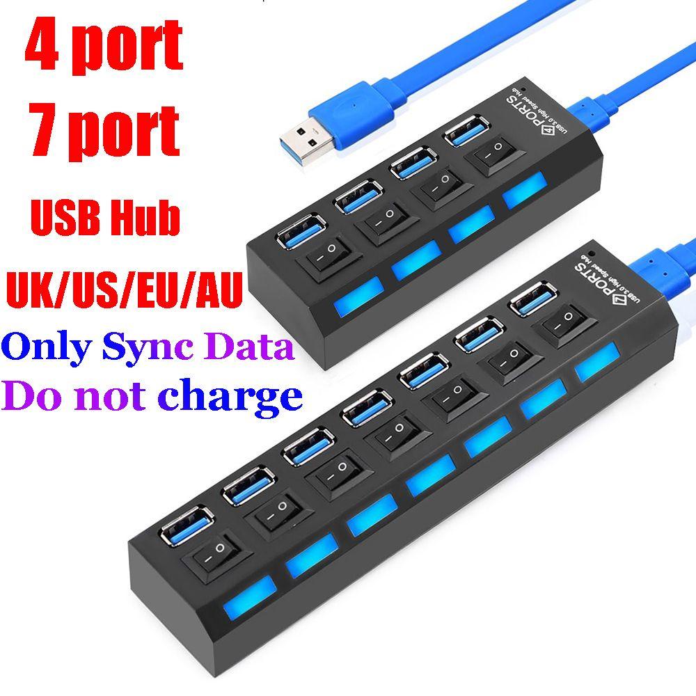 MAYSHOW Bộ Chia 4 / 7 Cổng USB 3.0 Có Công TắC BậT / TắC Cho MáY TíNh