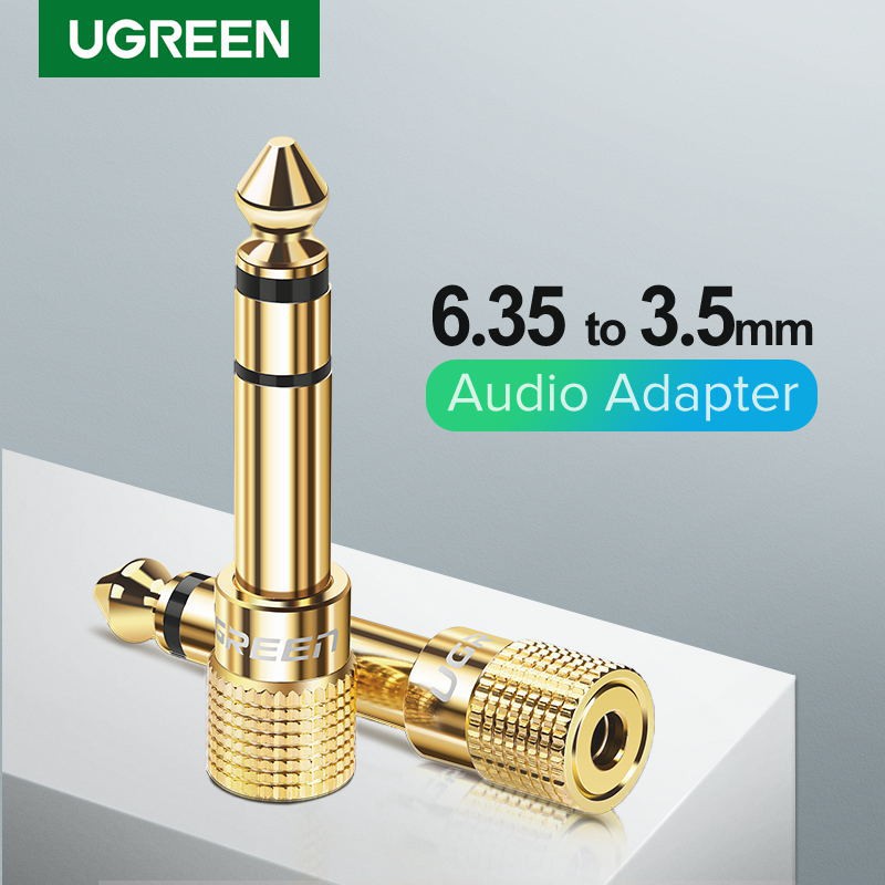 [Mã ELHACE giảm 4% đơn 300K] Đầu chuyển Audio 6.5mm to 3.5mm cao cấp mạ vàng 24K Ugreen 20503