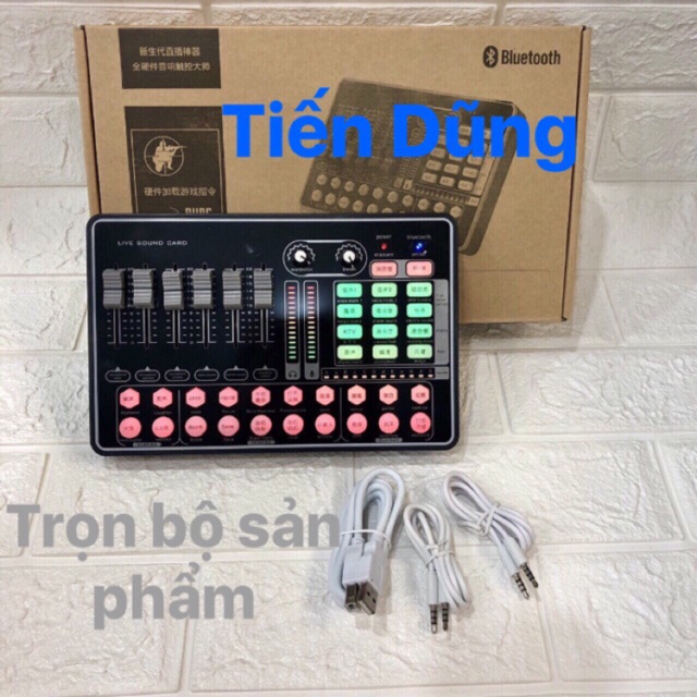 Sound card H9 có Bluetooth dòng có autu-tune tích hợp pin thuận tiên khi livestream hỗ trợ các dòng mic thu âm