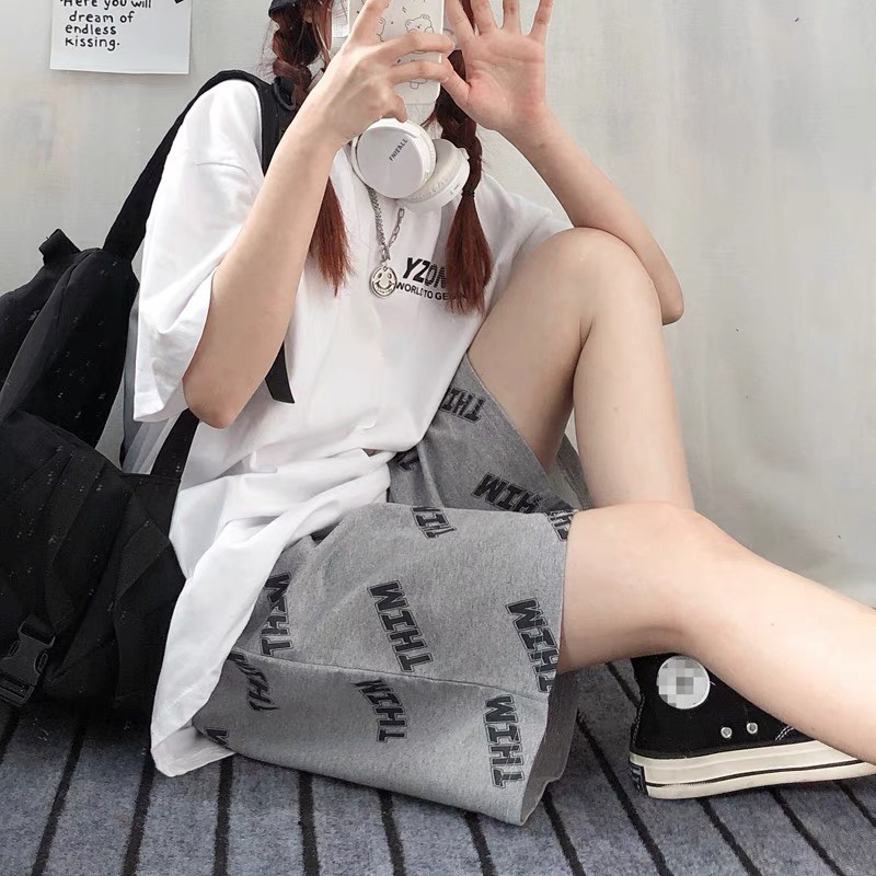 Quần short thun/Quần đùi nam nữ form rộng unisex in chữ chéo phong cách chất cotton 4 chiều siêu mát RÔ STORE QS15