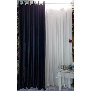 Rèm cửa chống nắng dày, trơn màu đen, 190cmx270cm, khoen ore tròn cao cấp - Ngọc Đức R113
