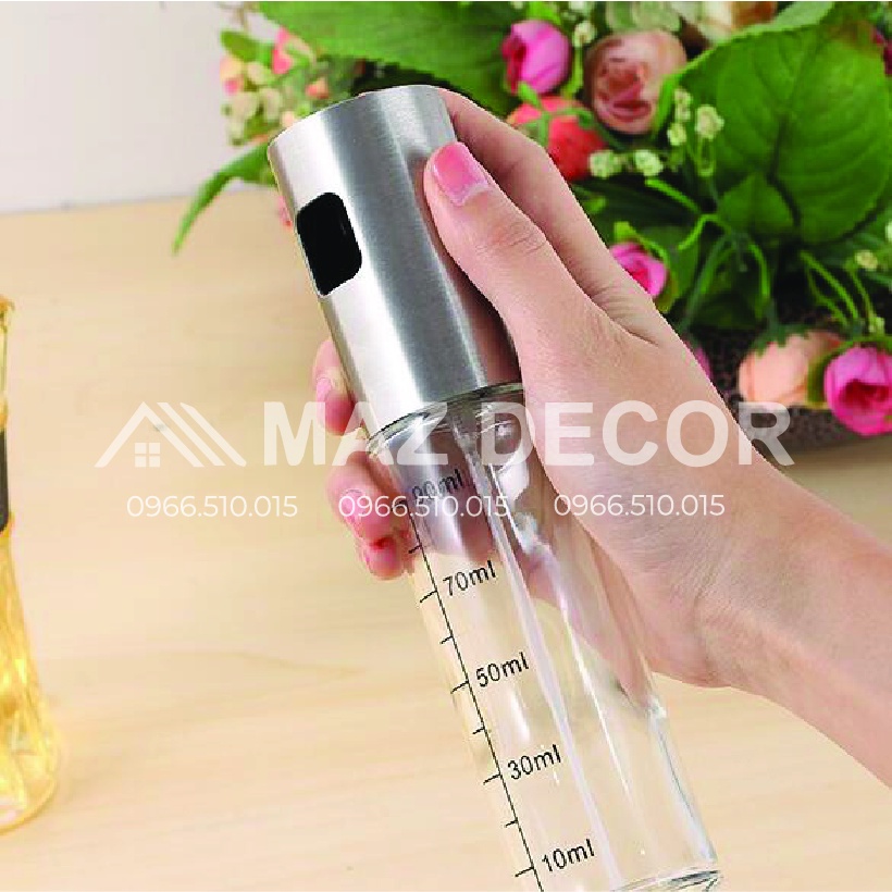 SALE GIÁ SỈ TẠI XƯỞNG Bình Xịt Dầu Ăn Bằng Thủy Tinh Dày dặn Phun Sương nồi chiên không dầu, đồ nướng dung tích 100ml