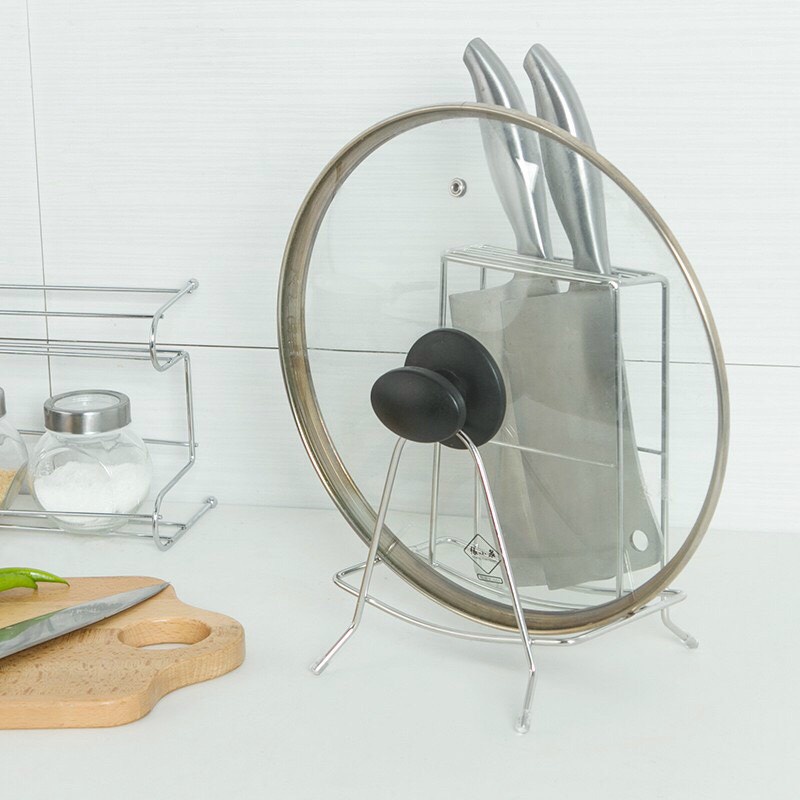 Giá inox để dao thớt tiện dụng các ngăn,để đồ nhà bếp,giá để đồ dao thớt,nắp vung xoong nồi inox đa năng_MC888
