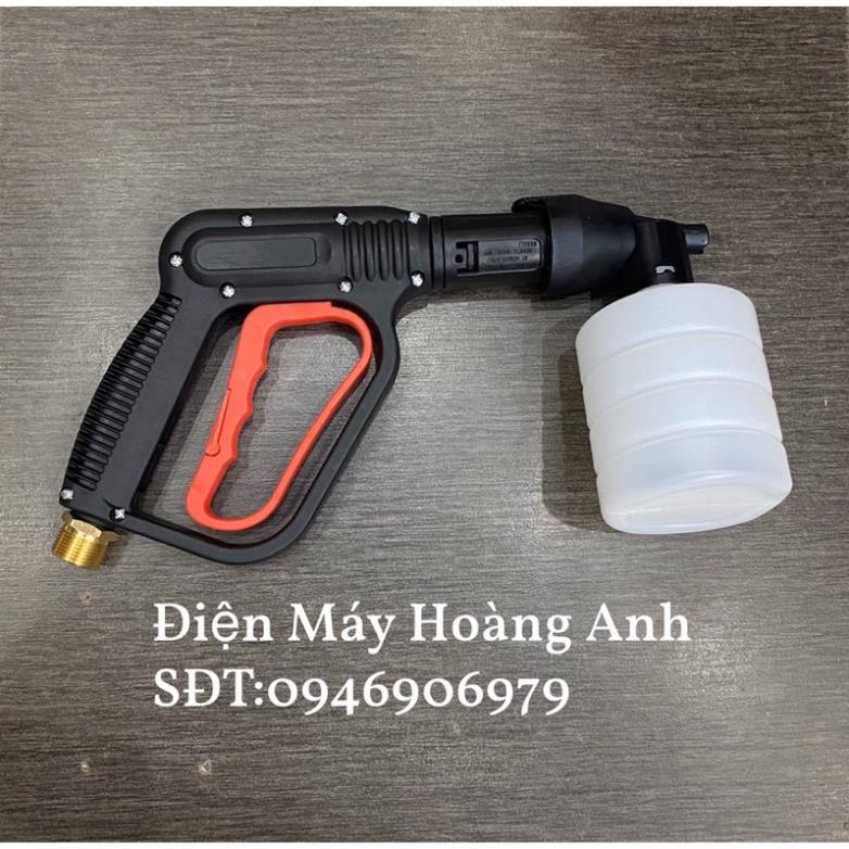 Súng rửa xe và bình phun bọt tuyết 0,5L ❤️FREESHIP❤️ cho máy rửa xe ren 22mm/ren 14mm (sung cò đỏ + bình 0,5L)