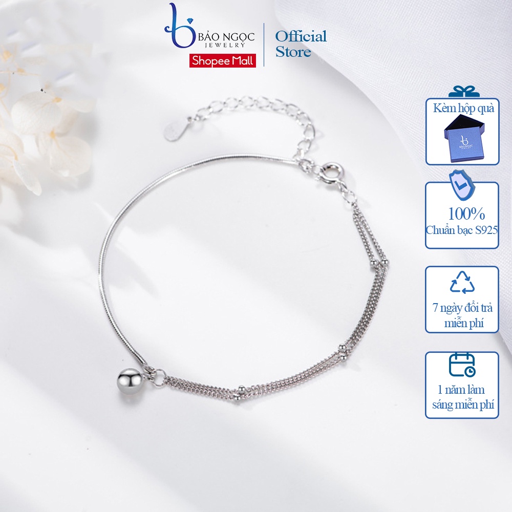 Vòng Tay Nữ Bạc ITALY S925 Màu Trắng Bạc Cao Cấp L2494 Bảo Ngọc Jewelry