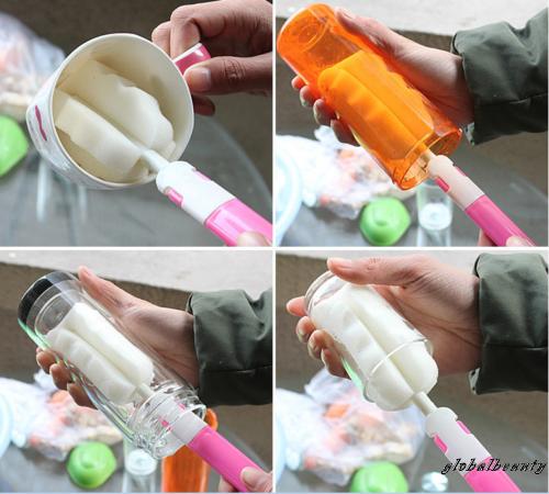 Bàn chải vệ sinh ly thủy tinh có tay cầm tiện dụng