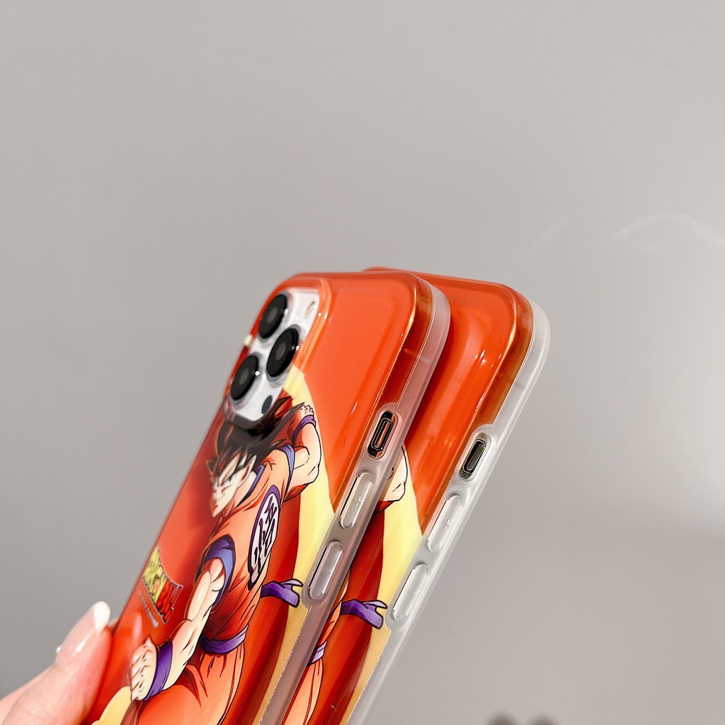 Ốp Điện Thoại Chống Sốc Màu Đỏ Họa Tiết Hoạt Hình Gragon Ball Cho iPhone 14 / 13 / 12 / 11 / X / 8 / 7P