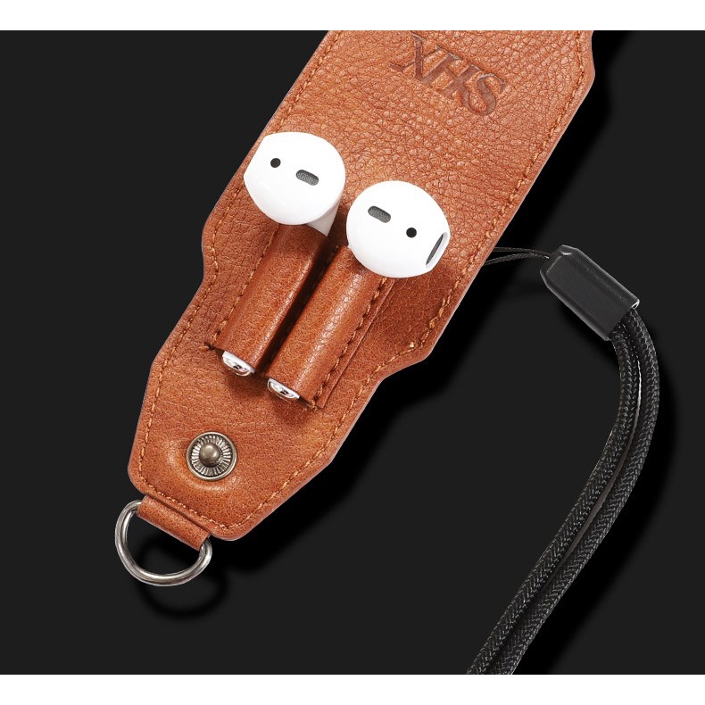 Bao Da Leather Dành cho Airpods 1/2 Kèm Túi Đựng Tai nghe