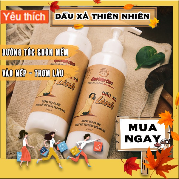 Dầu xả dưỡng tóc, ủ tóc siêu mềm, bóng mượt, thơm lâu Quê Một Cục 250ml (handmade)