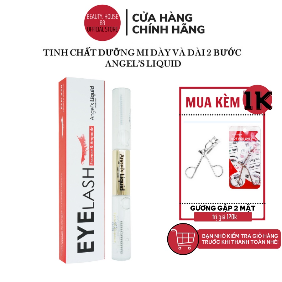 Tinh Chất Dưỡng Mi Dày Và Dài 2 Bước Angel's Liquid Eyelash Essence 5ml &amp; Ampoule 5ml