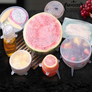Combo 6 Nắp Đậy Silicon Co Giãn Bảo Quản Thức Ăn
