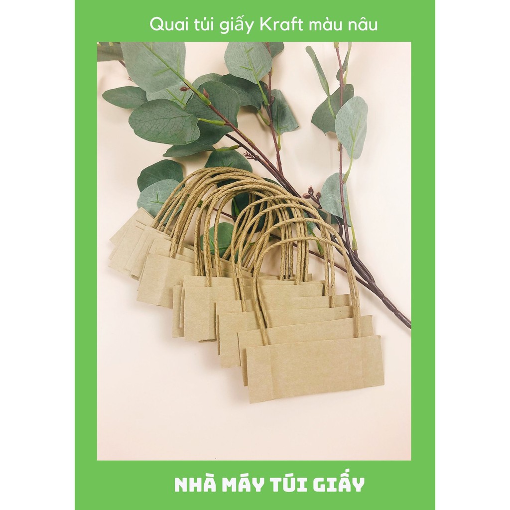 [SET 100 ĐÔI] Quai túi giấy Kraft Nâu giấy nhập khẩu từ Nhật Bản