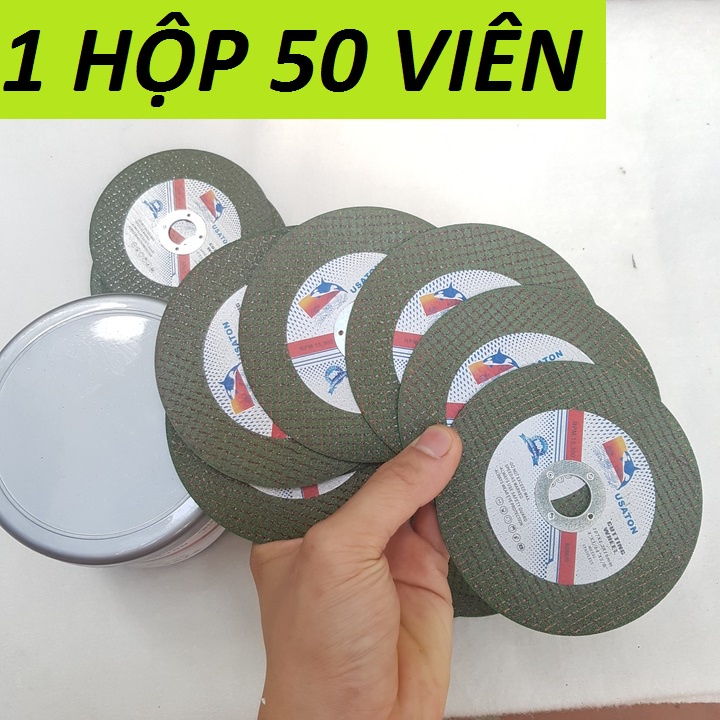Đá cắt sắt, Đá cắt Inox Cá Heo 100mm Usaton màu xanh 50 viên