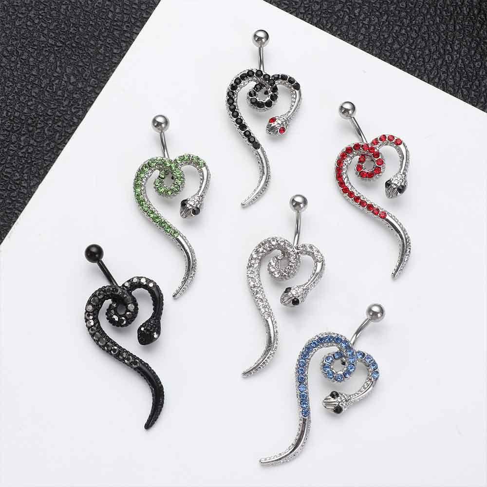 Khuyên Rốn Hình Rắn Bằng Thép Không Gỉ Mới Unisex