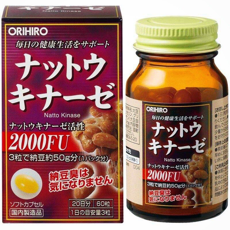 (6/22 Bill Nội Địa Nhật) Viên uống chống đột quỵ, tai biến Natto Kinase 2000FU Orihiro 60 viên | BigBuy360 - bigbuy360.vn