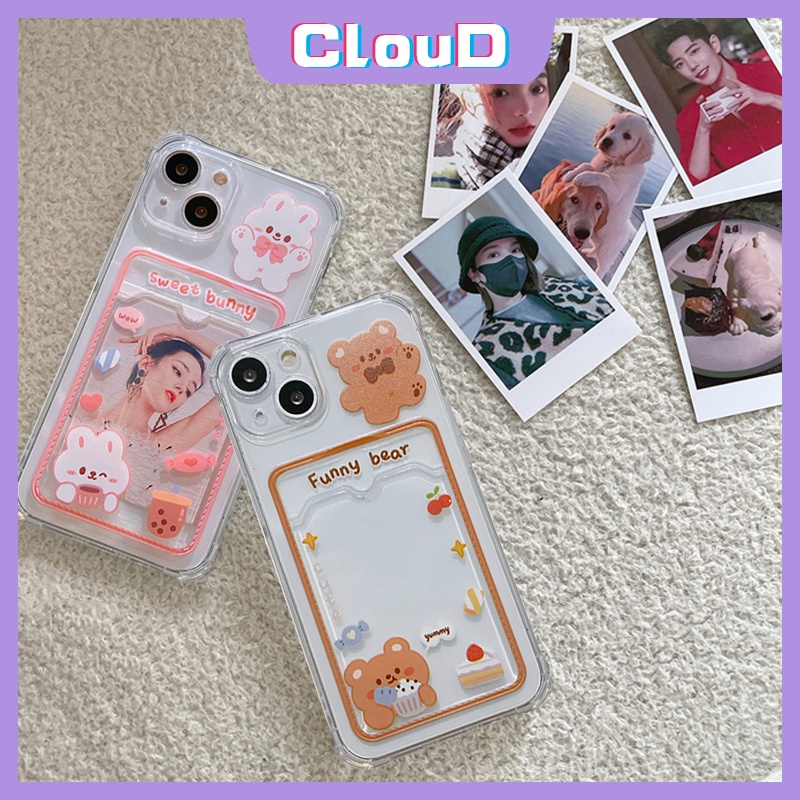 Ốp điện thoại TPU mềm trong suốt có ngăn đựng thẻ thích hợp cho Iphone XR X XS Max 7 8 Plus 11 13 12 Pro Max 6
